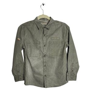 Zara Boys Collection “follow Me” Military & Tiger Print Olive Long Sleeve 13/14